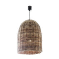 Wicker pendant light on a white background