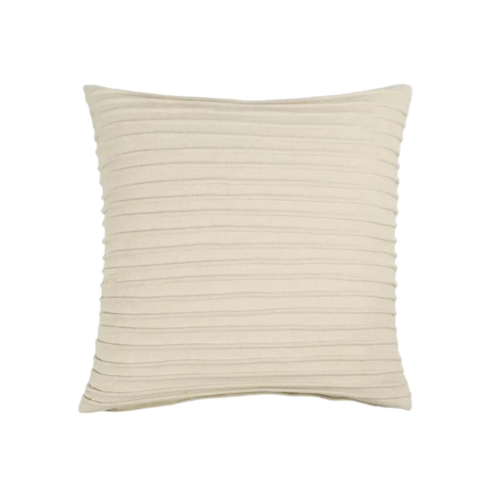 Beige textured pillow on a white background