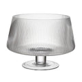STACEY GLASS RIBBED PEDESTAL BOWL