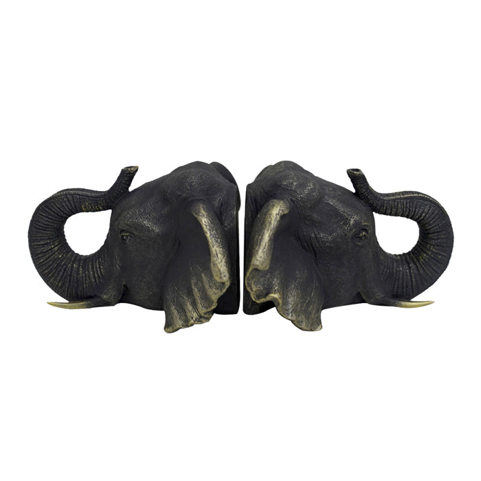 PERCY RESIN EBONY ELEPHANT BOOKENDS