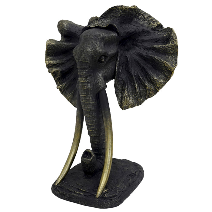 PERCY RESIN EBONY ELEPHANT HEAD