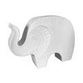 LOGAN RESIN CARVED ELEPHANT STATUE WHITE