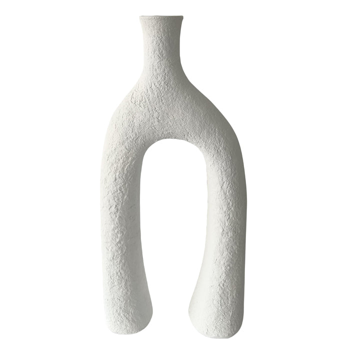 FRITZ RESIN MATT WHITE TWOLEG VASE