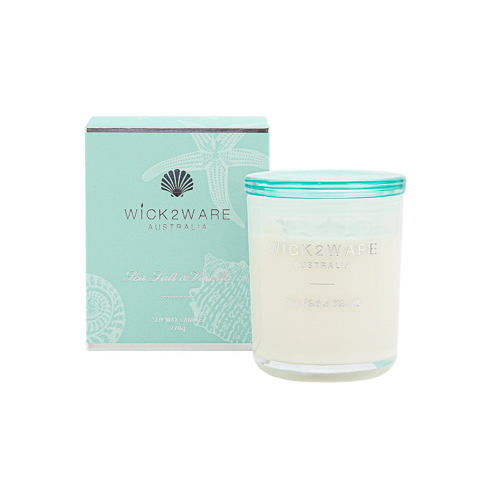 Wick2ware Australia candle and packaging on a white background