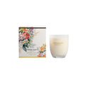 Candle with floral packaging and '102ware Australia' branding on a white background