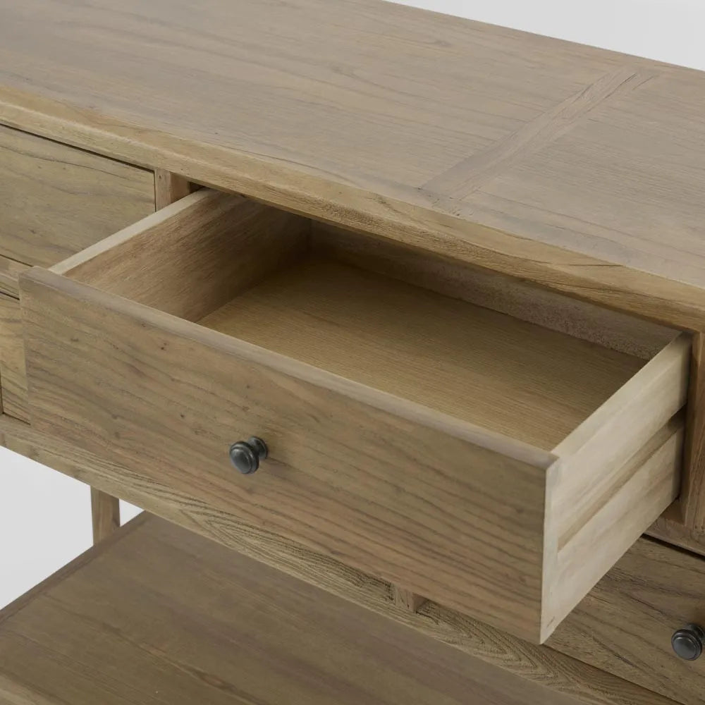 Wooden drawer with a white background