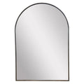 Arched mirror with a black frame on a white background