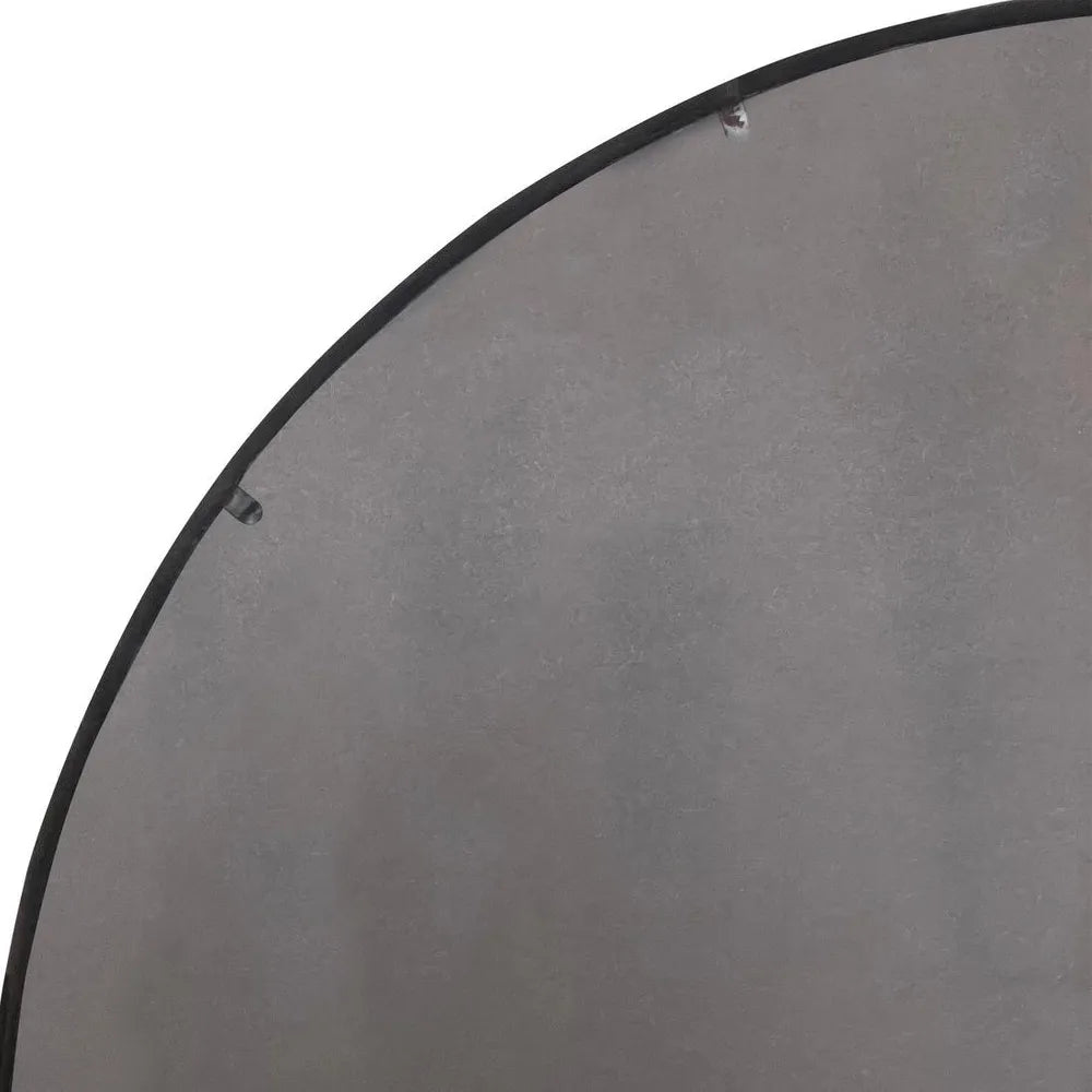 Round gray reflector with black rim on a white background