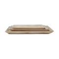 Set of two wooden trays on a white background