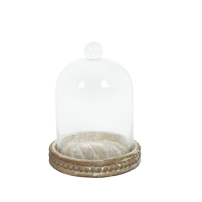 CHEVAL TIMBER GLASS CLOCHE SML