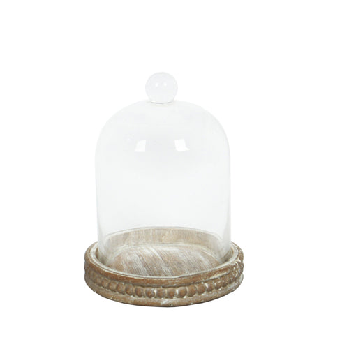 CHEVAL TIMBER GLASS CLOCHE SML