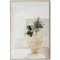 Framed artwork of a plant in a vase on a neutral background