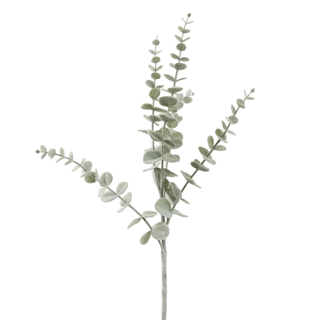 Eucalyptus Flocked Spray 74cm Grey