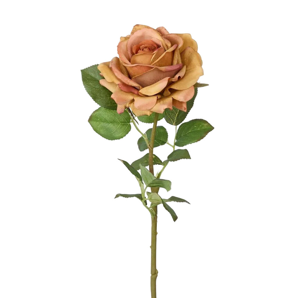 Real Touch Rose Stem Light Brown