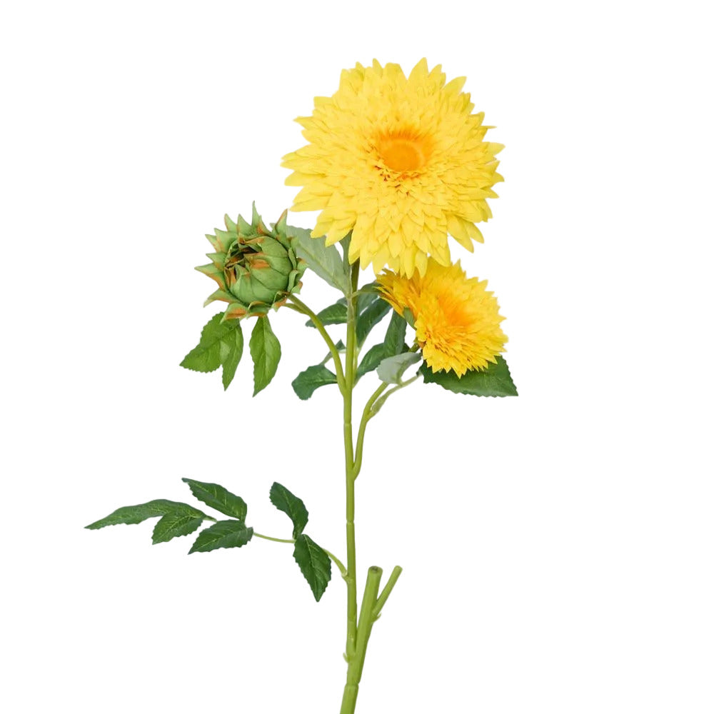Sunflower Spray With 3 Flowers Yellow