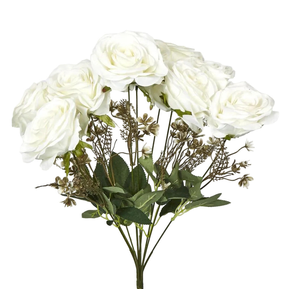 Rose Bouquet x 9 White